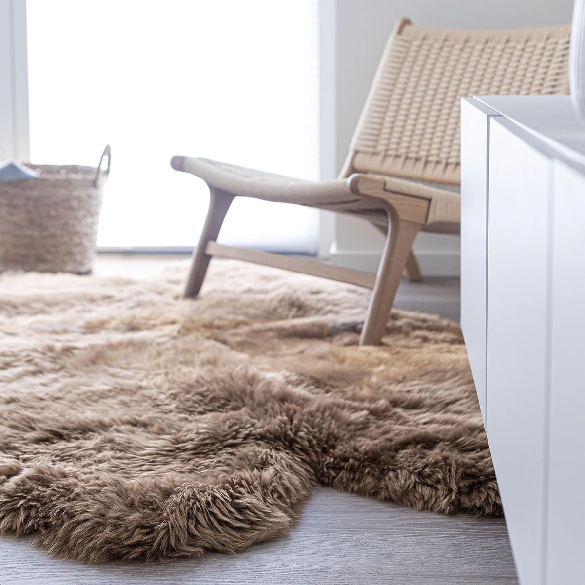 Dywan ze skór owczych Merino z długim włosiem 170x110 cm – Nordic Sheep