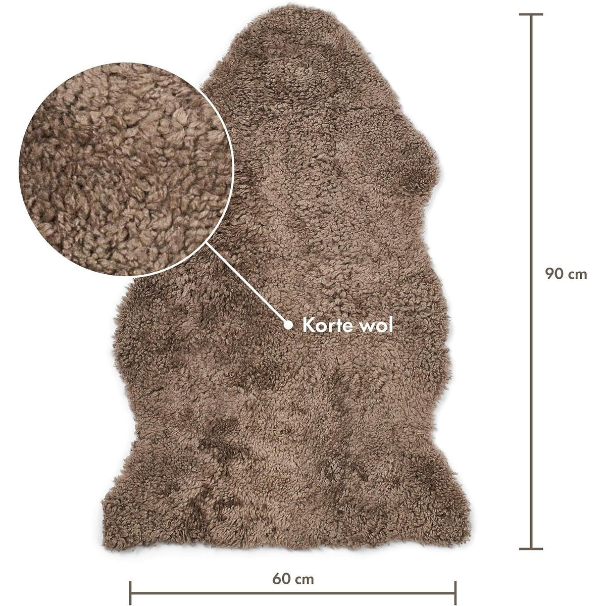 Skóra owcza Merino z krótkim włosiem 90x60 cm – Nordic Sheep